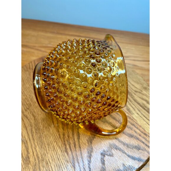 Fenton Amber Glass Hobnail Squat Pitcher/Jug - Picture 8 of 9